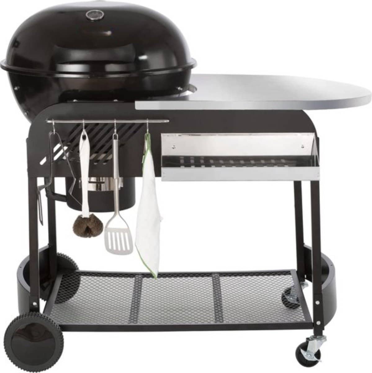 houtskool bbq grill mobiel met tafel 101cm