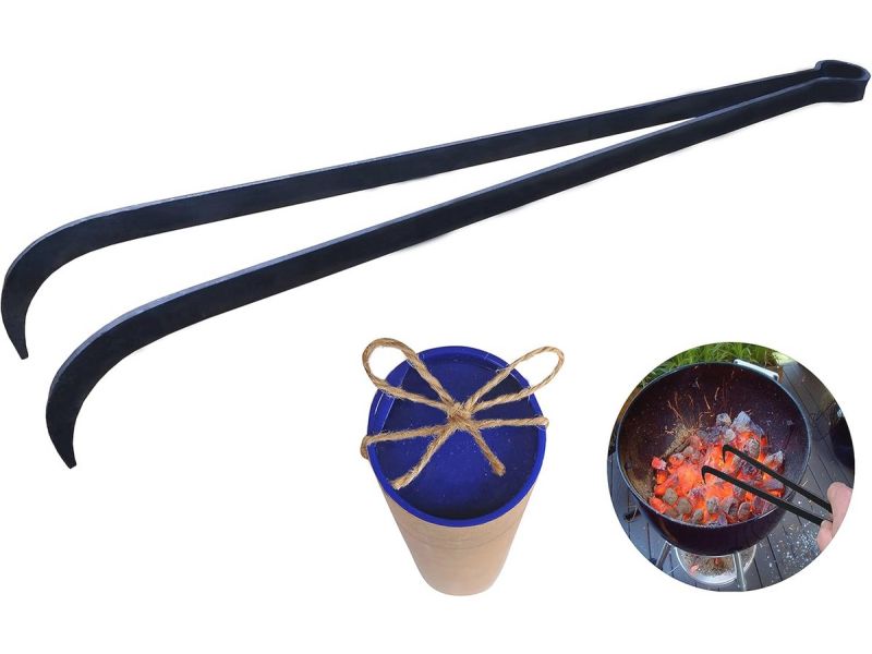 Houtskool Tang voor BBQ - 15,5 Inch, Ideaal voor het