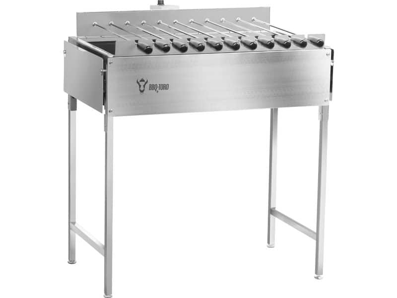 Houtskoolgrill met Elektrische Spiesdraaier - Roestvrij Staal BBQ met 11