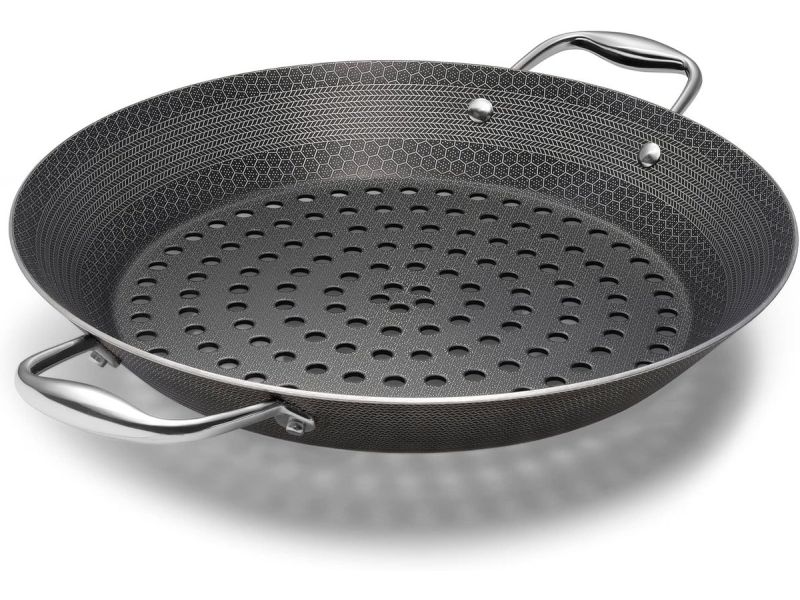 Hybride anti-aanbak BBQ-grillpan - vaatwasser- en ovenvriendelijk - compatibel met