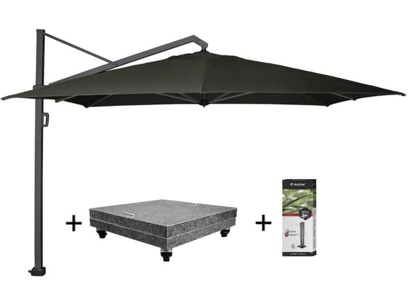 Icon premium zweefparasol 400x300 cm faded black met 150 KG