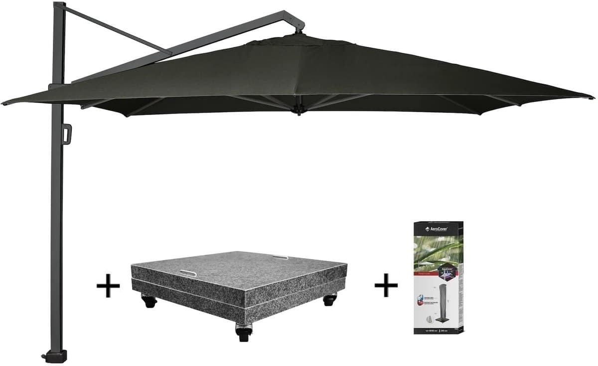 icon premium zweefparasol 400×300 cm faded black met 150 kg
