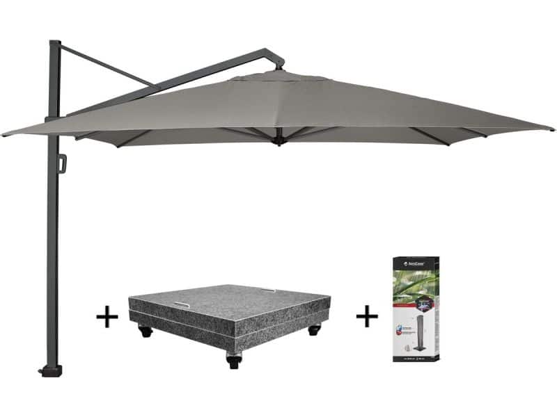 Icon premium zweefparasol 400x300 cm manhattan met 150 KG voet