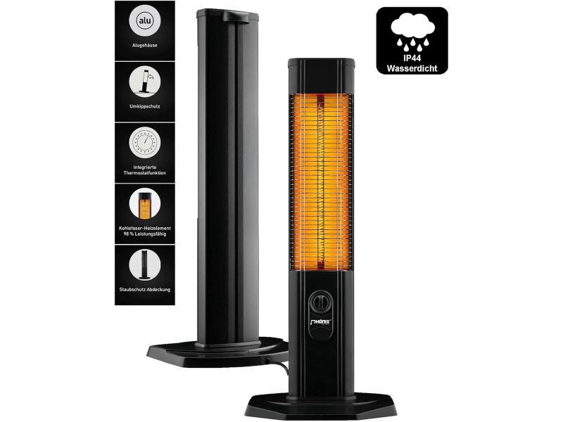 Infrarood Terrasverwarmer 2000W met Thermostaat | IP44 Binnen & Buiten | Inclusief Huiswerpbescherming