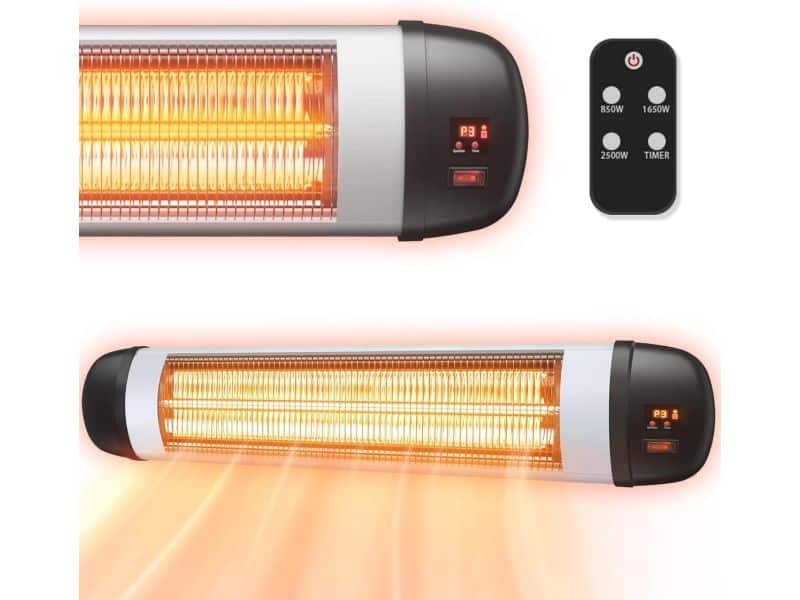 Infrarood Terrasverwarming 2500W met Afstandsbediening - Elektrische Warmtestraler voor Buiten