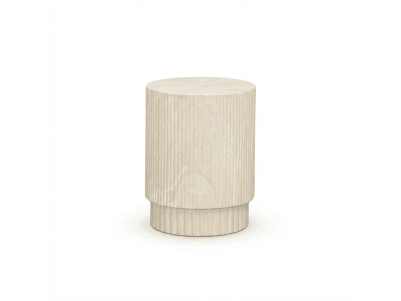 Jade bijzettafel | polystone | Chalk beige | 40cm rond