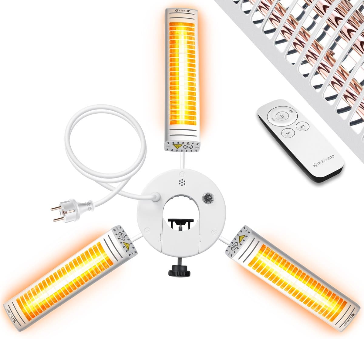 kesser® terrasverwarmer 3000w elektrische kachel voor parasol