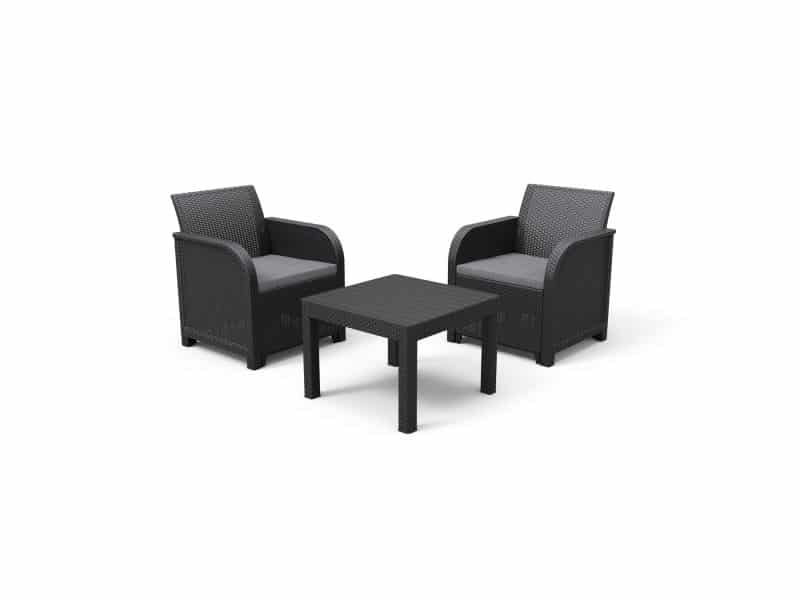Keter Balkonset Rosalie - Wicker/kunststof - Antraciet - 2 Personen