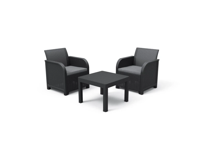 Keter Balkonset Rosalie - Wicker/kunststof - Antraciet - 2 Personen