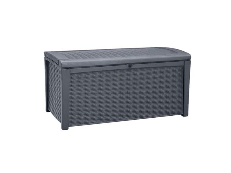 Keter Kussenbox Borneo - Rattan - Antraciet - 416l - 129,5x70x62,5cm