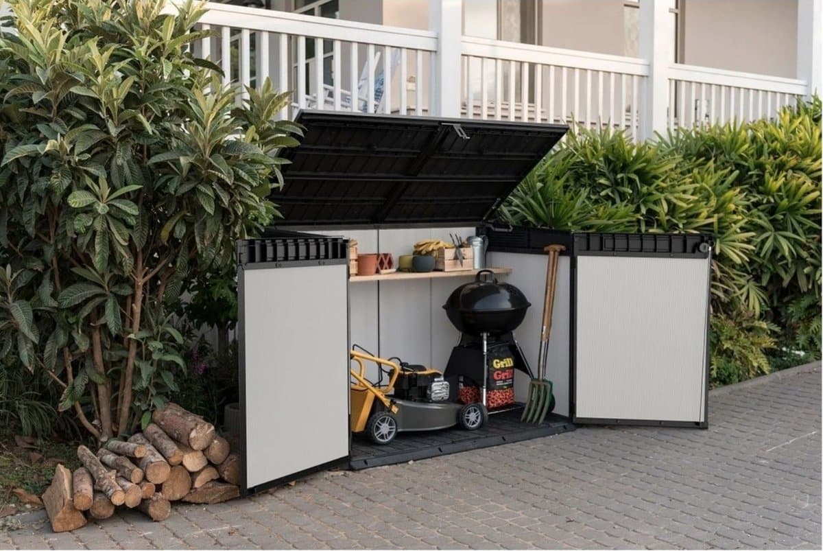 keter premier jumbo box tuinbox outdoor opbergbox kussenkist tuin zitbank regenbestendig gemaakt van hoogwaardig materiaal