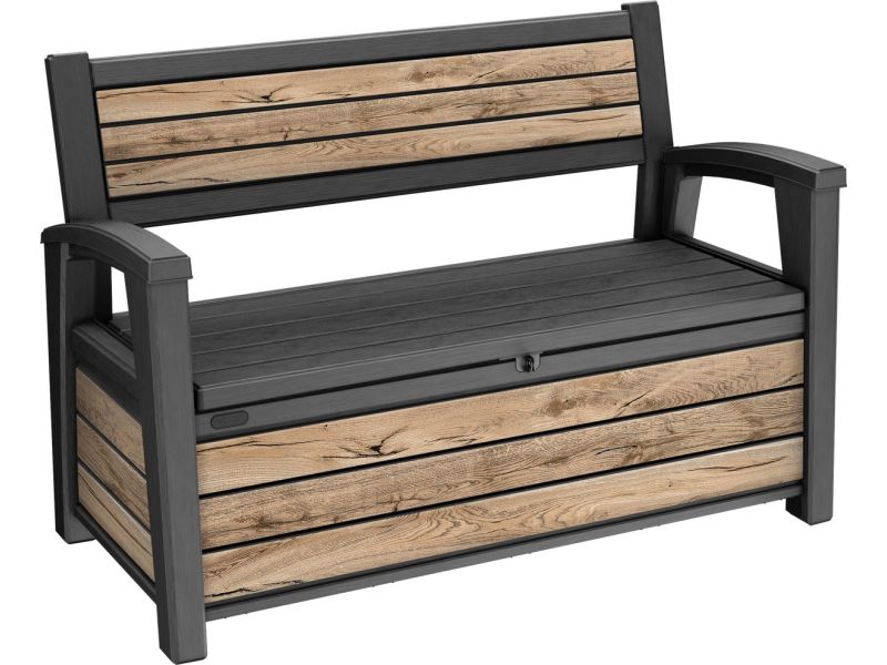 Keter Signature Opbergbank - 132,7 x 63,5 x 89,5 cm - Antraciet/Pine