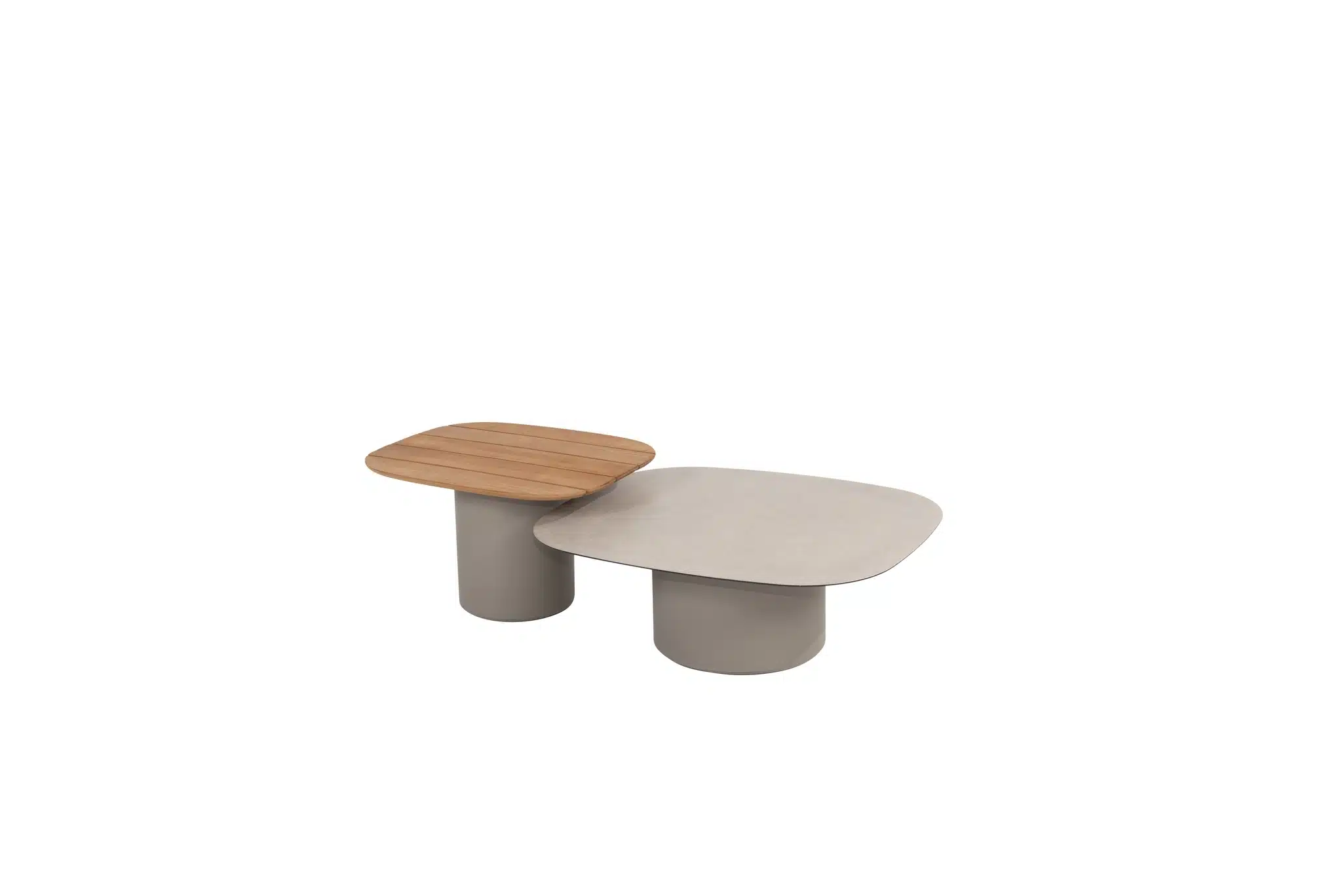 koffietafel demi bruin grijs 4so set 2 stuks tafel buiten tuintafel salontafel loungetafel 4 seasons