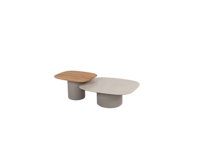 Koffietafel Demi Bruin Grijs 4SO Set 2 stuks Tafel Buiten Tuintafel Salontafel Loungetafel 4 Seasons