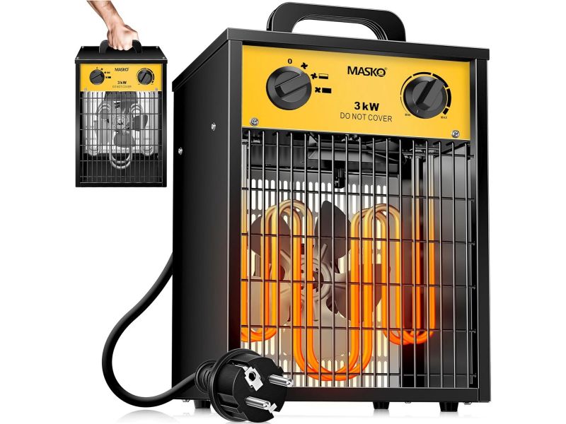 Krachtige Elektrische Verwarming 3000W met Thermostaat - Hoog Vermogen Ventilator voor Binnen en Buiten