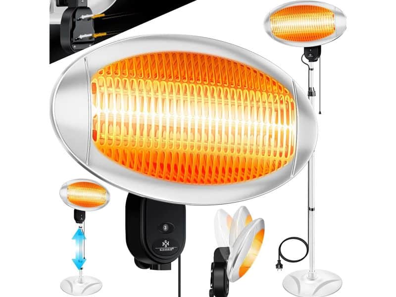 Krachtige Infrarood Terrasverwarmer met Standaard en Wandmontage