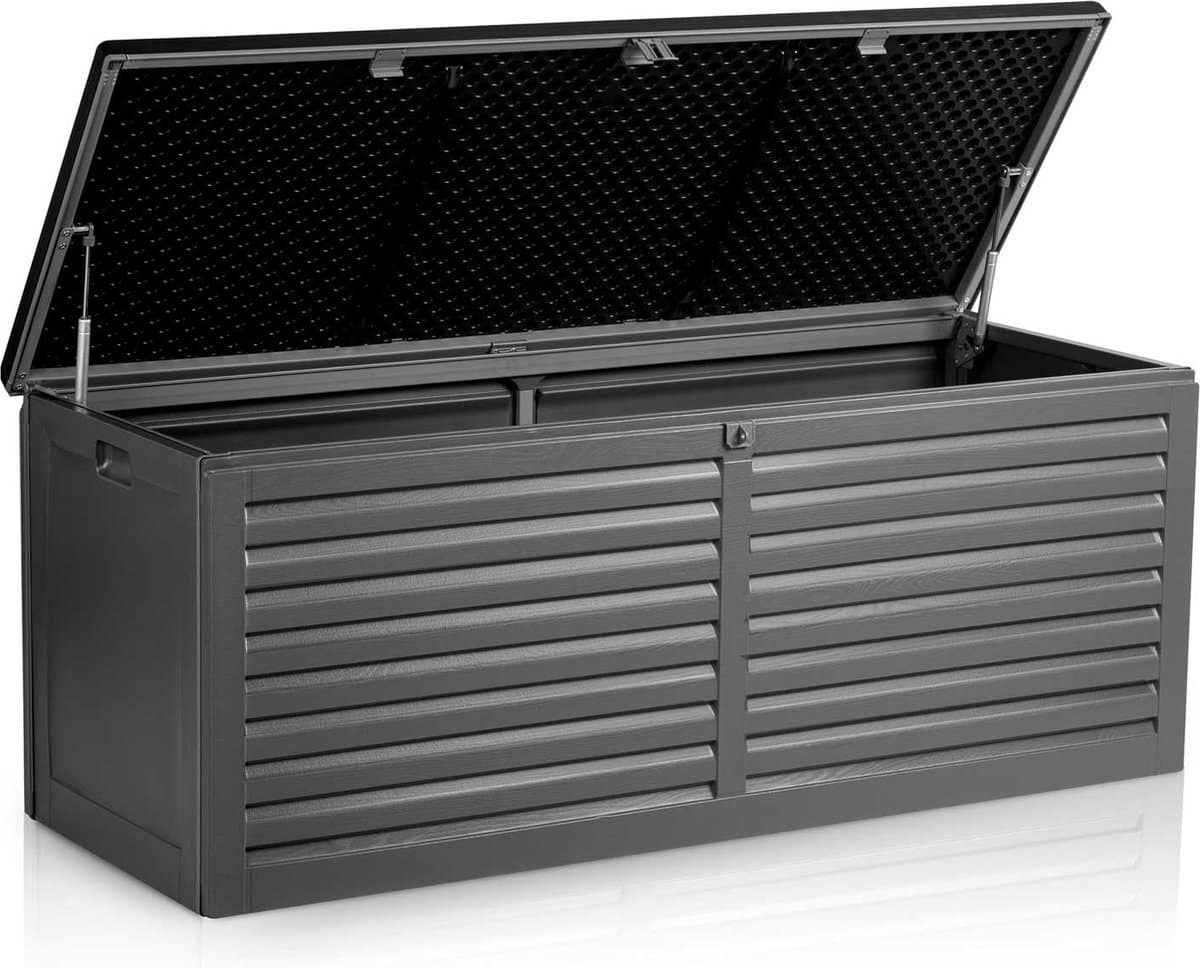 kussenbox opbergbox tuin 143x57x53,5 cm 390 liter zwart