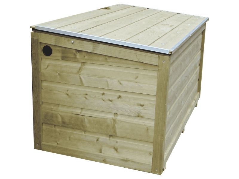 Lutra Kussenbox - Hout - Naturel - 160x67x67cm