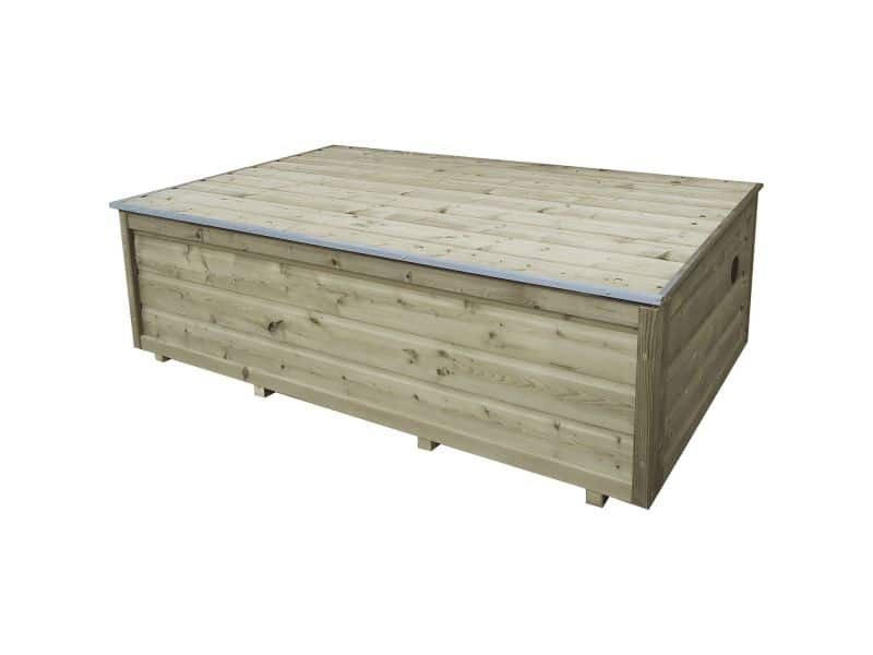 Lutra Kussenbox - Hout - Naturel - 170x100x56cm