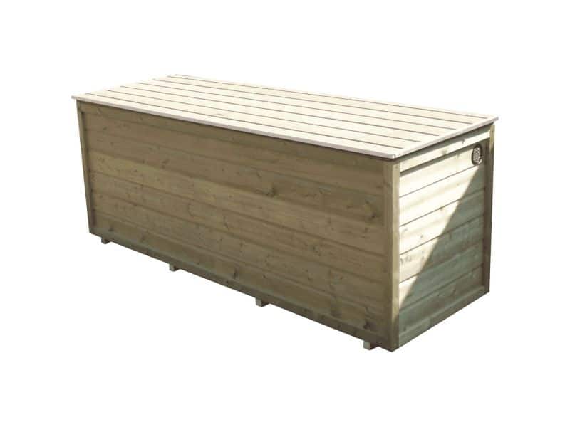 Lutra Kussenbox - Hout - Naturel - 200x100x84cm
