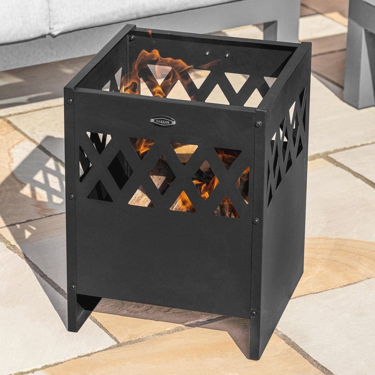 luxe 16″ vierkante vuurplaats voor tuin duurzaam staal met hittebestendige vuurpoker