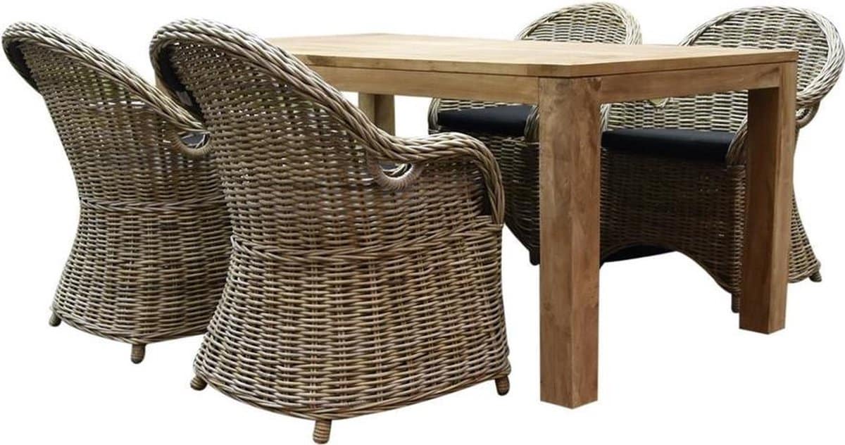 macau krista dining tuinset 180x95xh77.5 cm 5 delig rotan