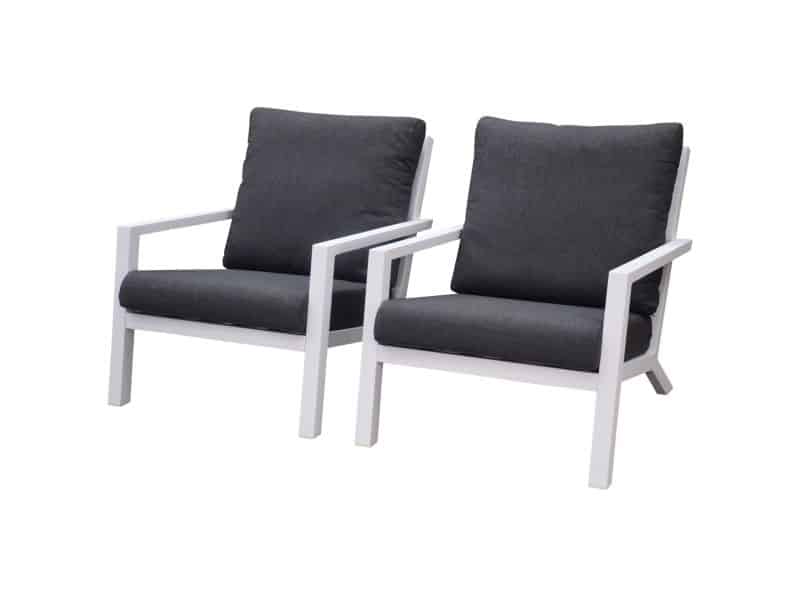Malaga lounge balkonset 2 delig wit aluminium
