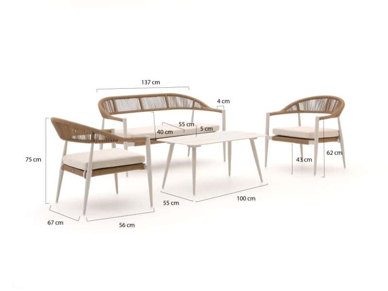 Manifesto Belpasso stoel-bank loungeset 4-delig - Laagste prijsgarantie!