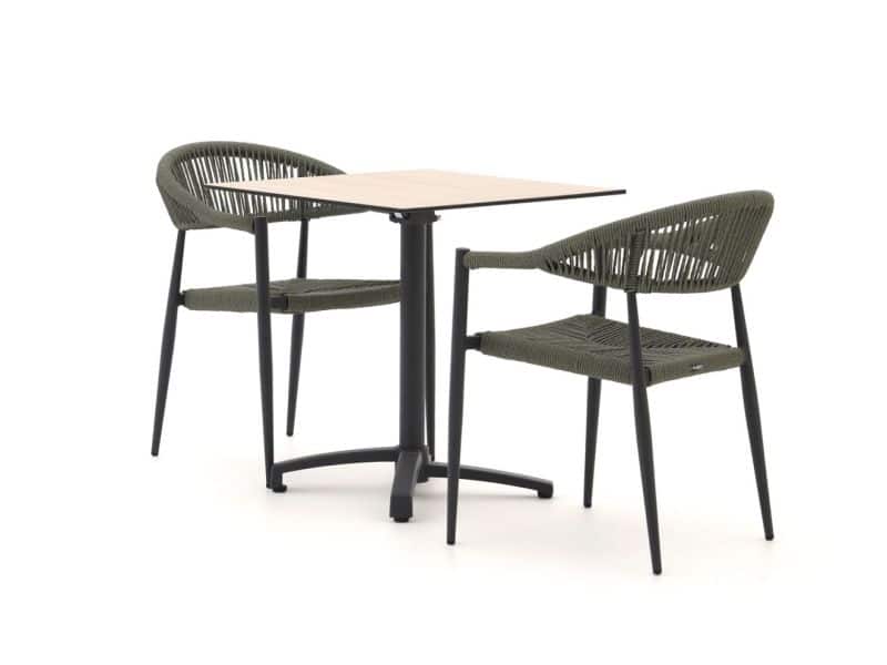 Manifesto Belpasso/Canzo 80cm dining tuinset 3-delig inklapbaar stapelbaar - Laagste prijsgarantie!