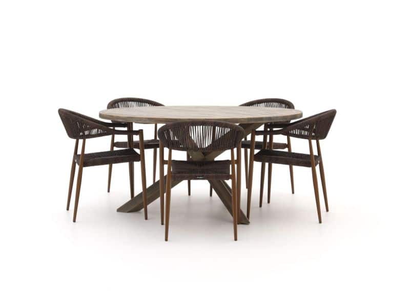 Manifesto Belpasso/ROUGH-Y ø150cm dining tuinset 6-delig stapelbaar - Laagste prijsgarantie!