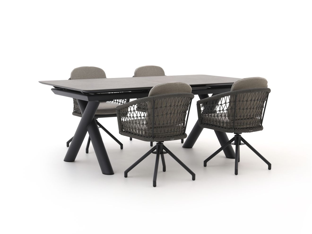 manifesto tolmezzo/citadella 200/260cm dining tuinset 5 delig draaibaar uitschuifbaar laagste prijsgarantie!