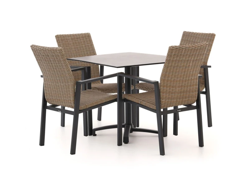 Manifesto Villongo/Canzo 80cm dining tuinset 5-delig stapelbaar inklapbaar - Laagste prijsgarantie!