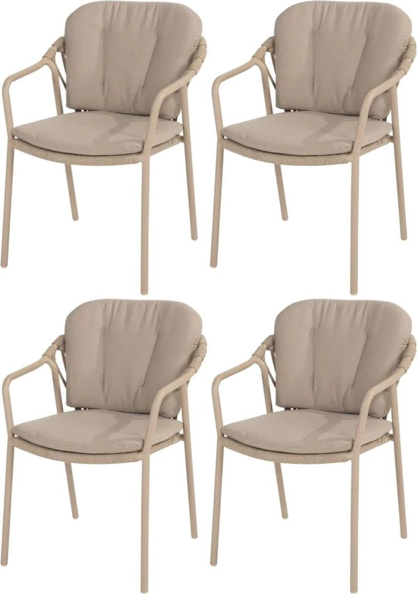 manitoba stapelbare tuinstoel latte taste 4so set van 4