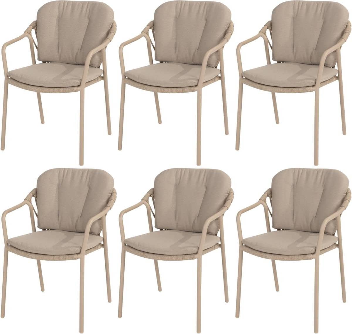 manitoba stapelbare tuinstoel latte taste 4so set van 6