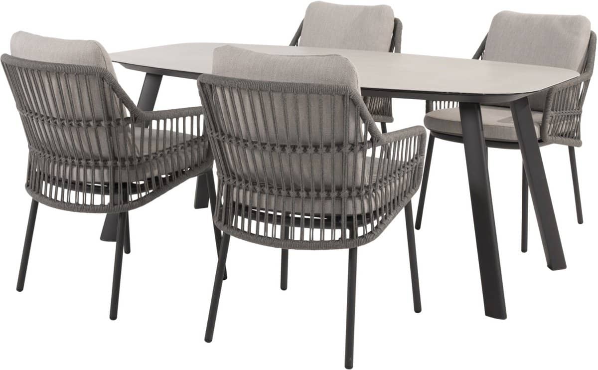 manolo alicante dining tuinset 180x95xh75 cm 5 delig antraciet taste