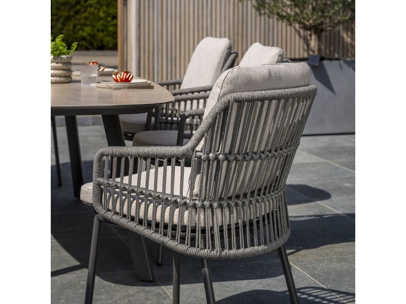 Manolo Alicante dining tuinset 180x95xH75 cm 7 delig antraciet Taste