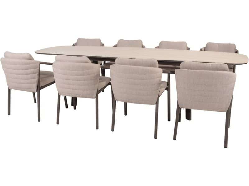 Manolo Barolo uitschuifbare dining tuinset 230-290xH75 cm 9 delig keramiek
