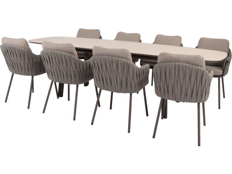 Manolo Cannes dining tuinset 230-290x100xH75 cm 9 delig uitschuifbaar keramiek