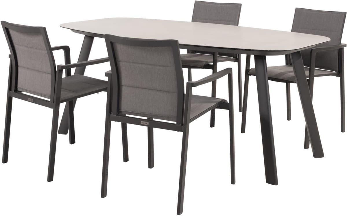 manolo cortina dining tuinset 180x95xh75 cm 5 delig keramiek antraciet