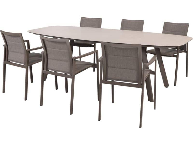 Manolo Cortina dining tuinset 240x103xH75 cm 7 delig keramiek terre