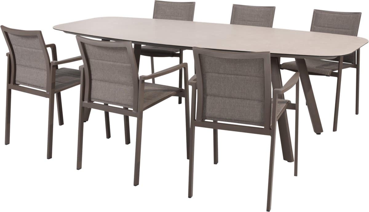 manolo cortina dining tuinset 240x103xh75 cm 7 delig keramiek terre