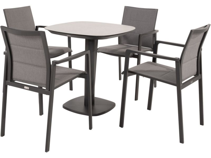 Manolo Cortina dining tuinset 75x75xH75 cm 5 delig keramiek antraciet