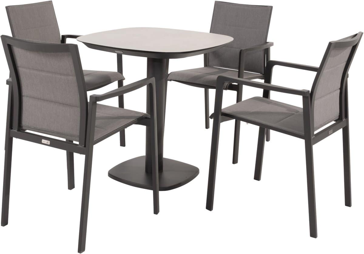 manolo cortina dining tuinset 75x75xh75 cm 5 delig keramiek antraciet