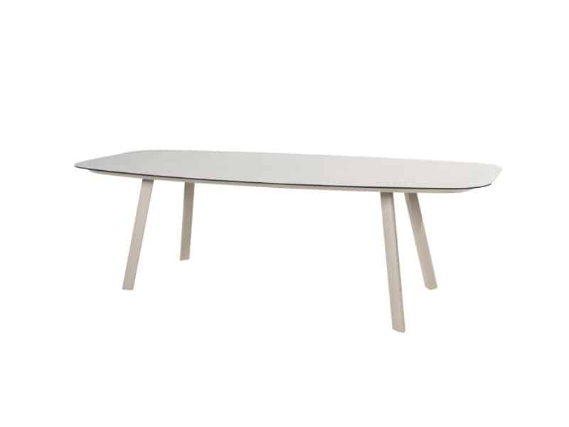 Manolo eettafel latte met geprint keramiek tafelblad 240 x 103 cm.
