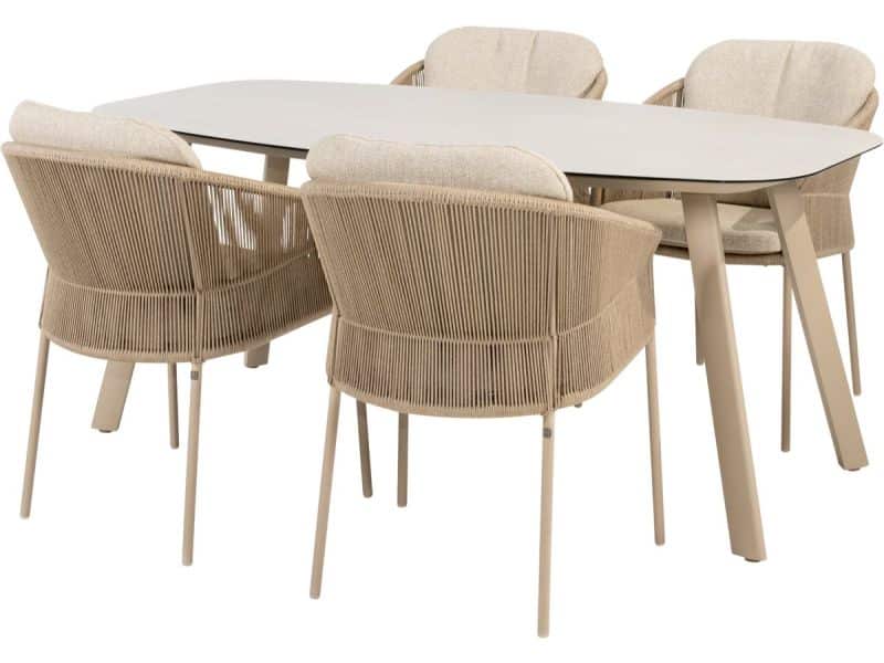Manolo Florence dining tuinset 180x95xH75 cm 5 delig keramiek latte