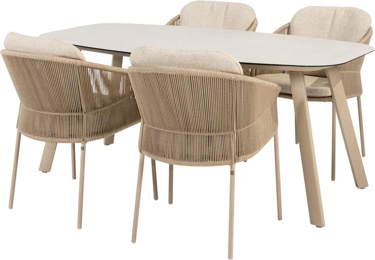manolo florence dining tuinset 180x95xh75 cm 5 delig keramiek latte