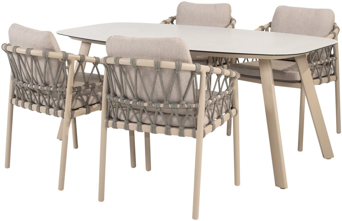 manolo piacenza dining tuinset 180x95xh75 cm 5 delig keramiek latte