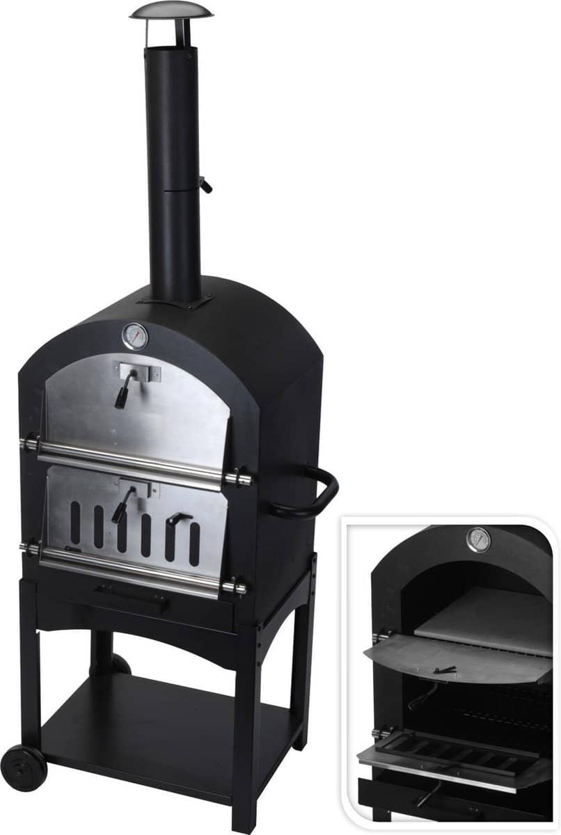maxxgarden pizza oven smoker barbecue houtskool 45 x 65