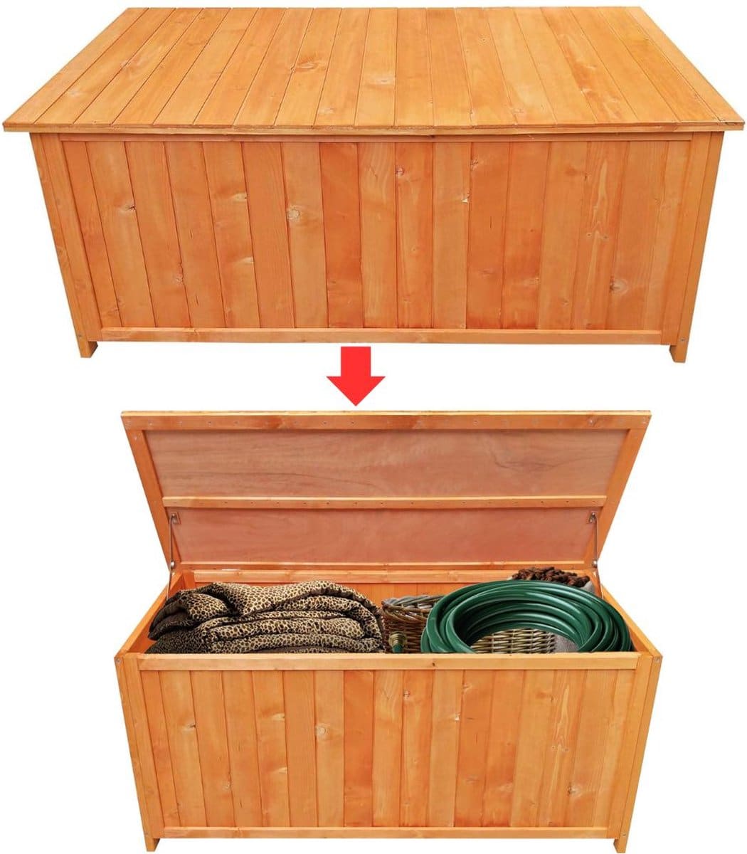 mkss® tuinkast hout tuinkist tuinkasten voor buiten tuinberging opbergbox 130x55x60cm