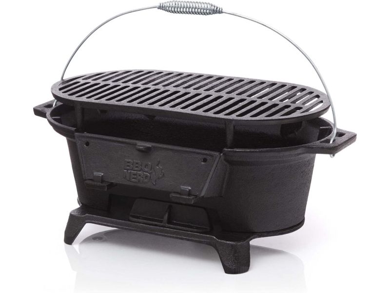 Mobiele Houtskoolgrill voor Tafel en Camping - Gietijzeren BBQ Grill